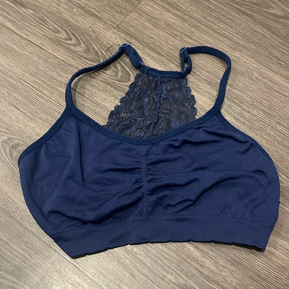Blue sports bra